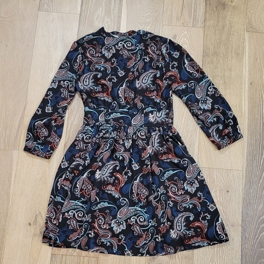 Paisley Print Black Dress - Picture 4 of 6